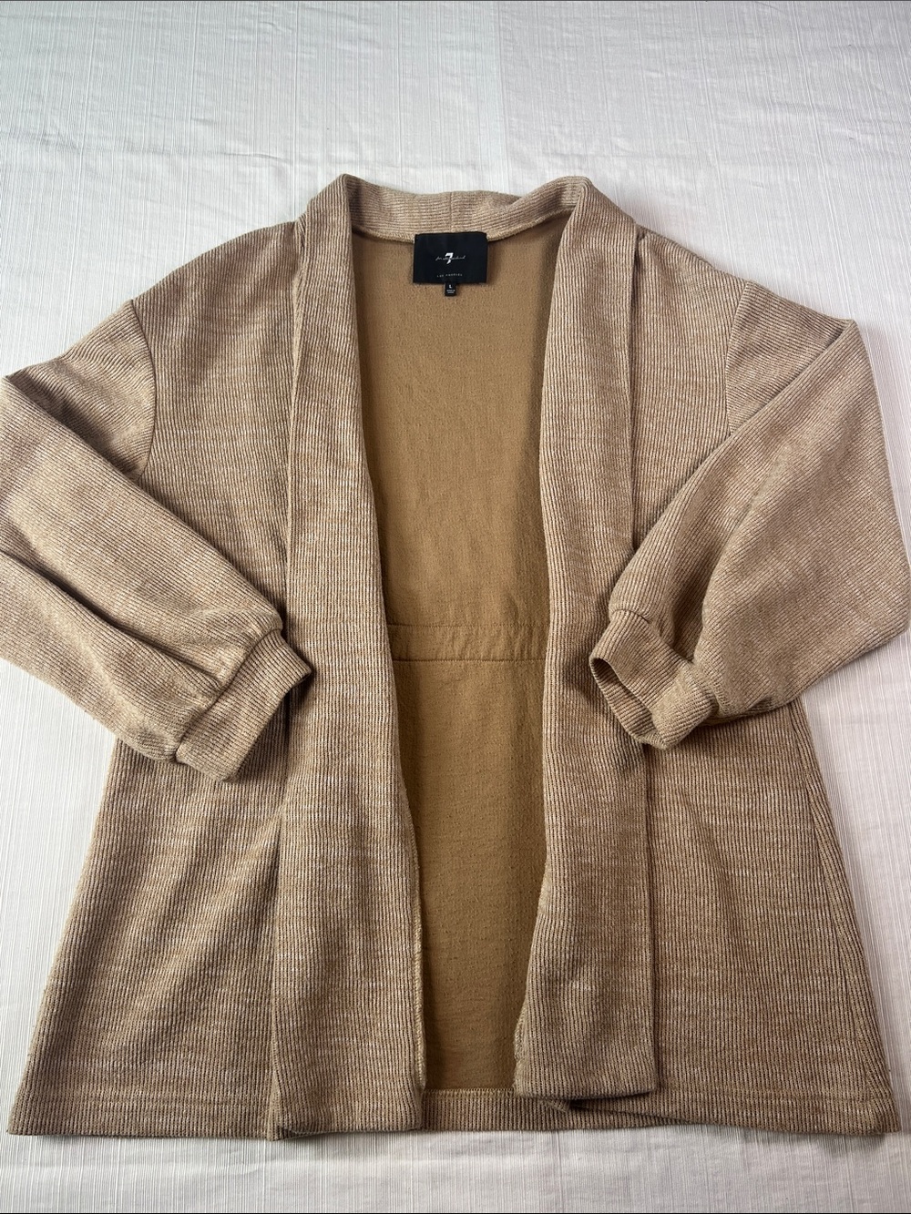 7 For All Mankind Open-Front Knit Cardigan Size Large